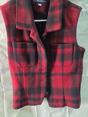 Breeches Red & Black Plaid Wool Vest